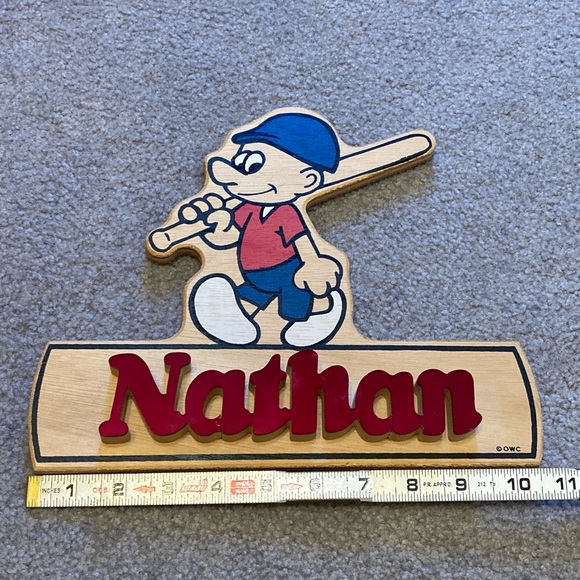 Baseball boy wall hanging with name “Nathan” - Picture 4 of 5